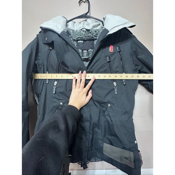 DC Snowboarding Pica-P Black Faux Fur Hooded Winter Coat Jacket Women's Small - Picture 8 of 13
